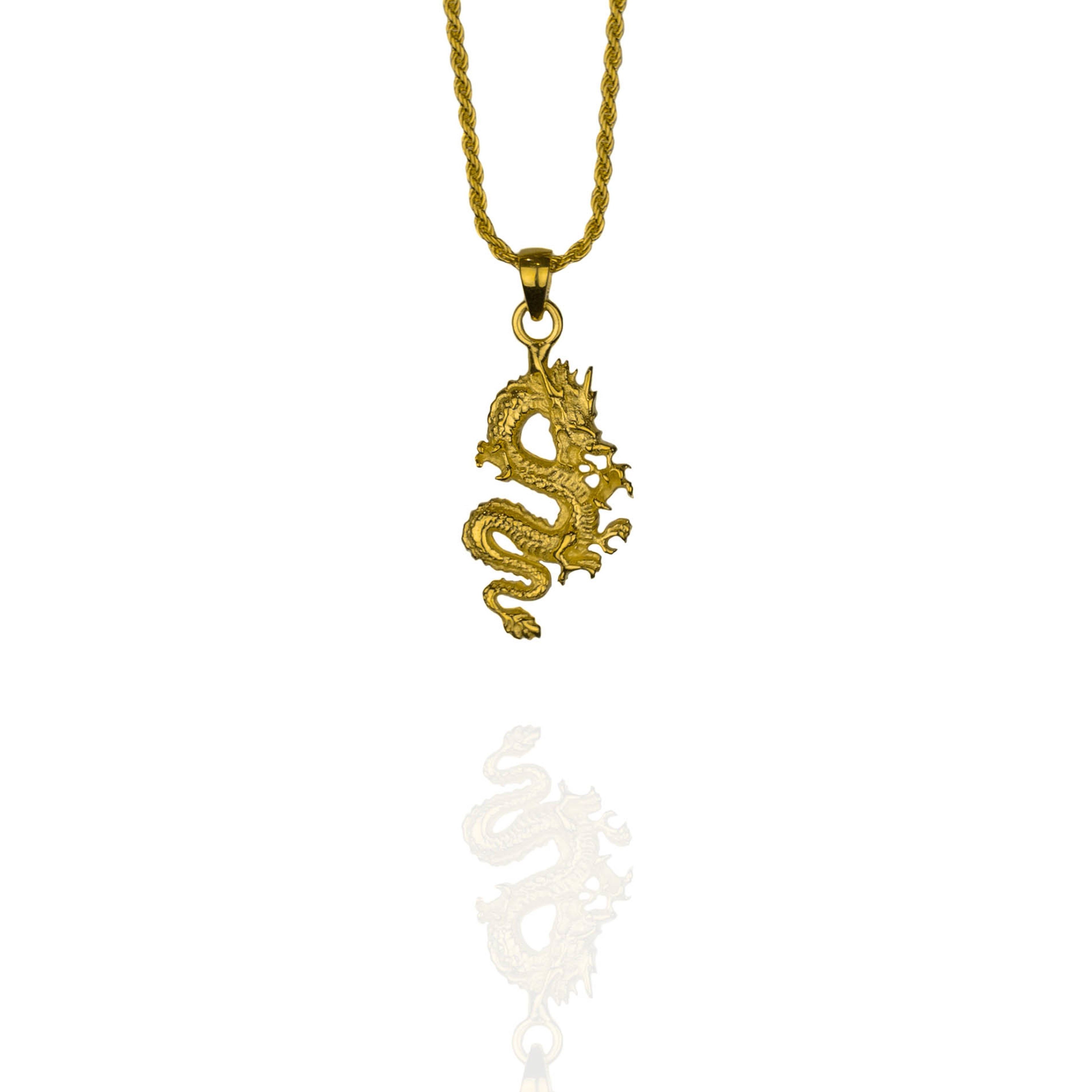 FIRE BREATHER DRAGON - Gold Necklace