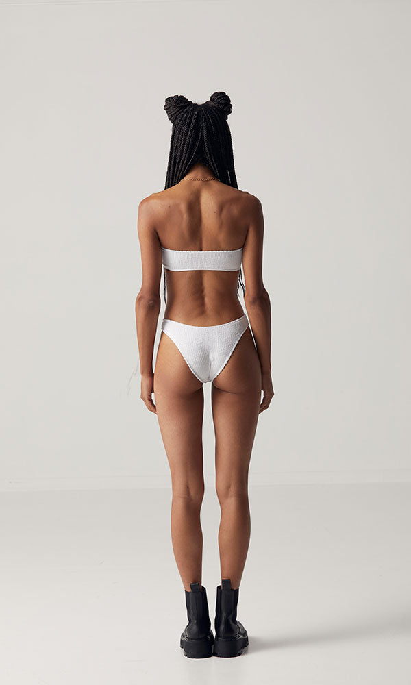 Crinkle Bandeau Top - White
