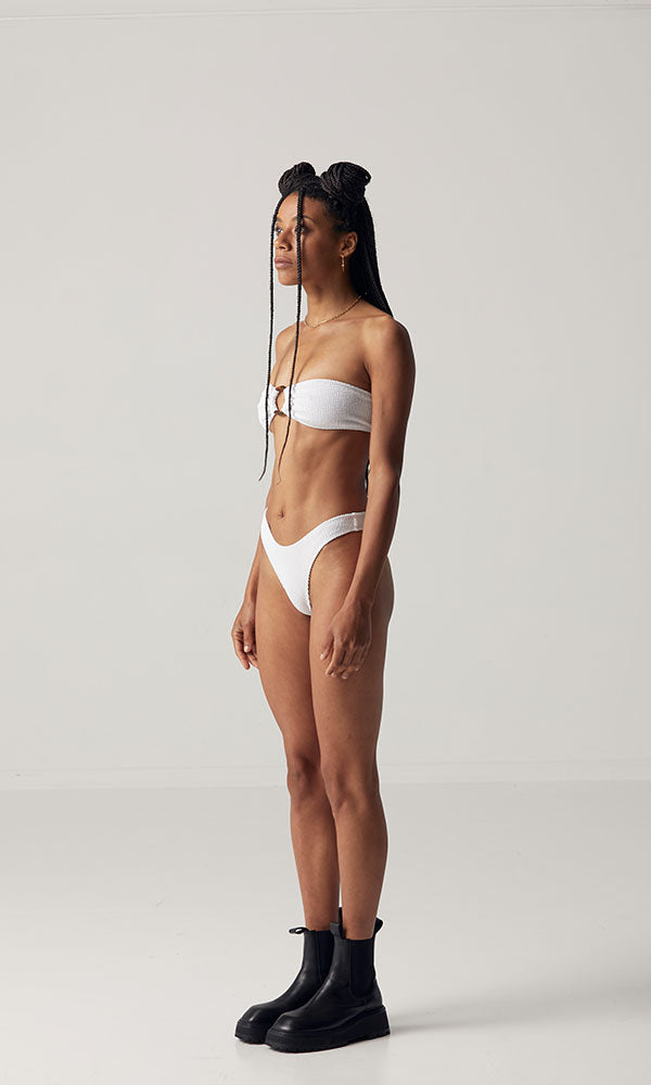 Crinkle Signature Bottoms - White