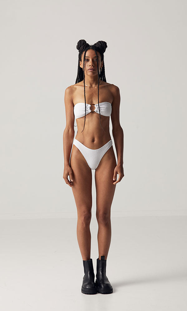 Crinkle Signature Bottoms - White